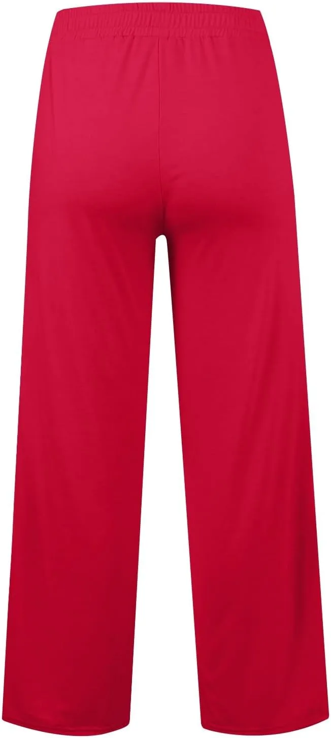 Womens Wide Leg Sweatpants Casual Loose Solid Color Sweat Pants Comfy Lounge Joggers High Waisted Baggy Joggers