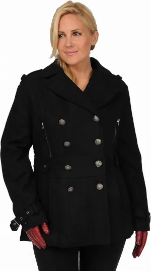 Women's Wool Blend Fashion Pea Coat
