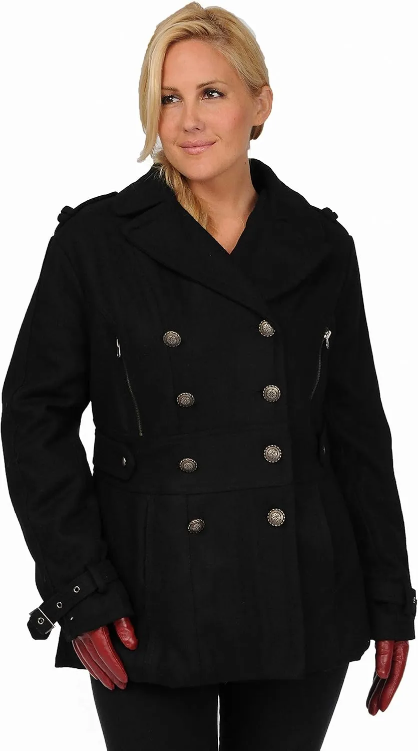Women's Wool Blend Fashion Pea Coat