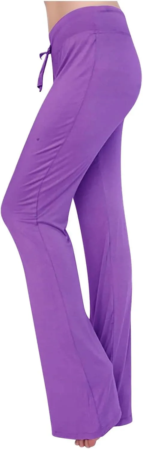 Womens Yoga Pants Sweatpants with Pockets Straight-Leg Wide Leg High Waisted Fashion Lounge Active Casual Sweatpants