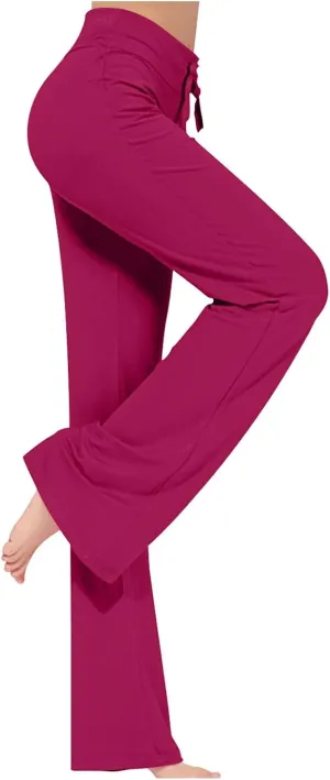 Womens Yoga Pants Sweatpants with Pockets Straight-Leg Wide Leg High Waisted Fashion Lounge Active Casual Sweatpants
