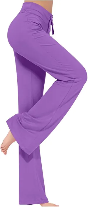 Womens Yoga Pants Sweatpants with Pockets Straight-Leg Wide Leg High Waisted Fashion Lounge Active Casual Sweatpants