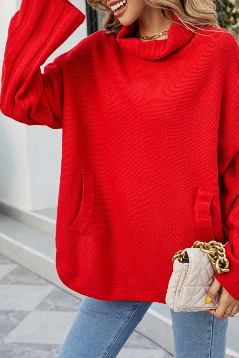 NonRestrictive EthicallySourced WOMENS LOOSE OVERSIZE HIGH NECK SWEATER