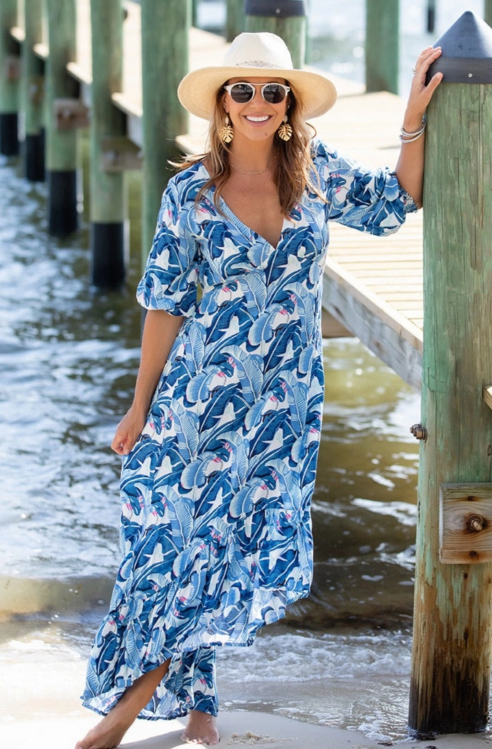 Saline Dress Long / Cobalt Tropical Midnight Mood