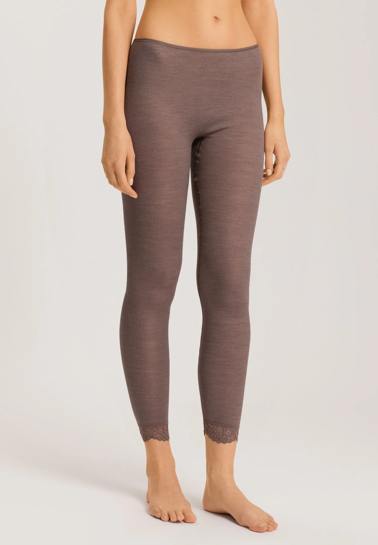 Woolen Lace Wool and Silk Lace Trim Leggings | Stonewash 70910-2756