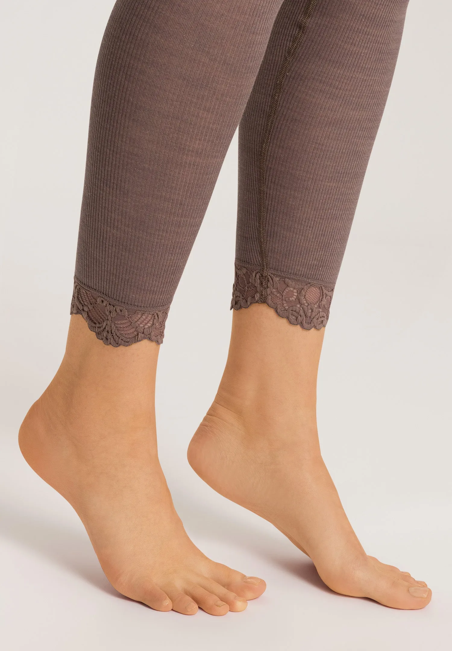 Woolen Lace Wool and Silk Lace Trim Leggings | Stonewash 70910-2756