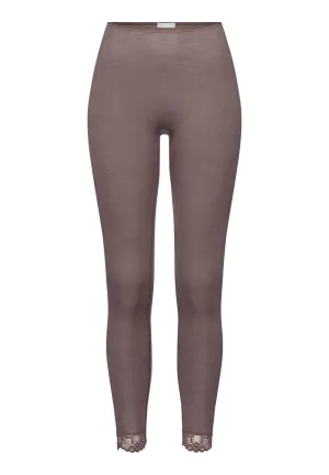 Woolen Lace Wool and Silk Lace Trim Leggings | Stonewash 70910-2756