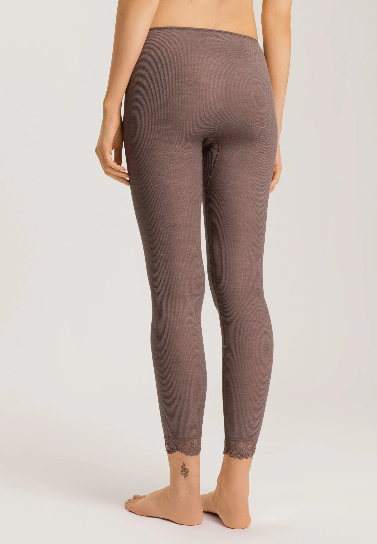 Woolen Lace Wool and Silk Lace Trim Leggings | Stonewash 70910-2756