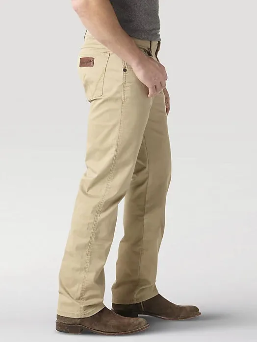 Wrangler Retro Men's Slim Fit Straight Twill Pant- Fawn