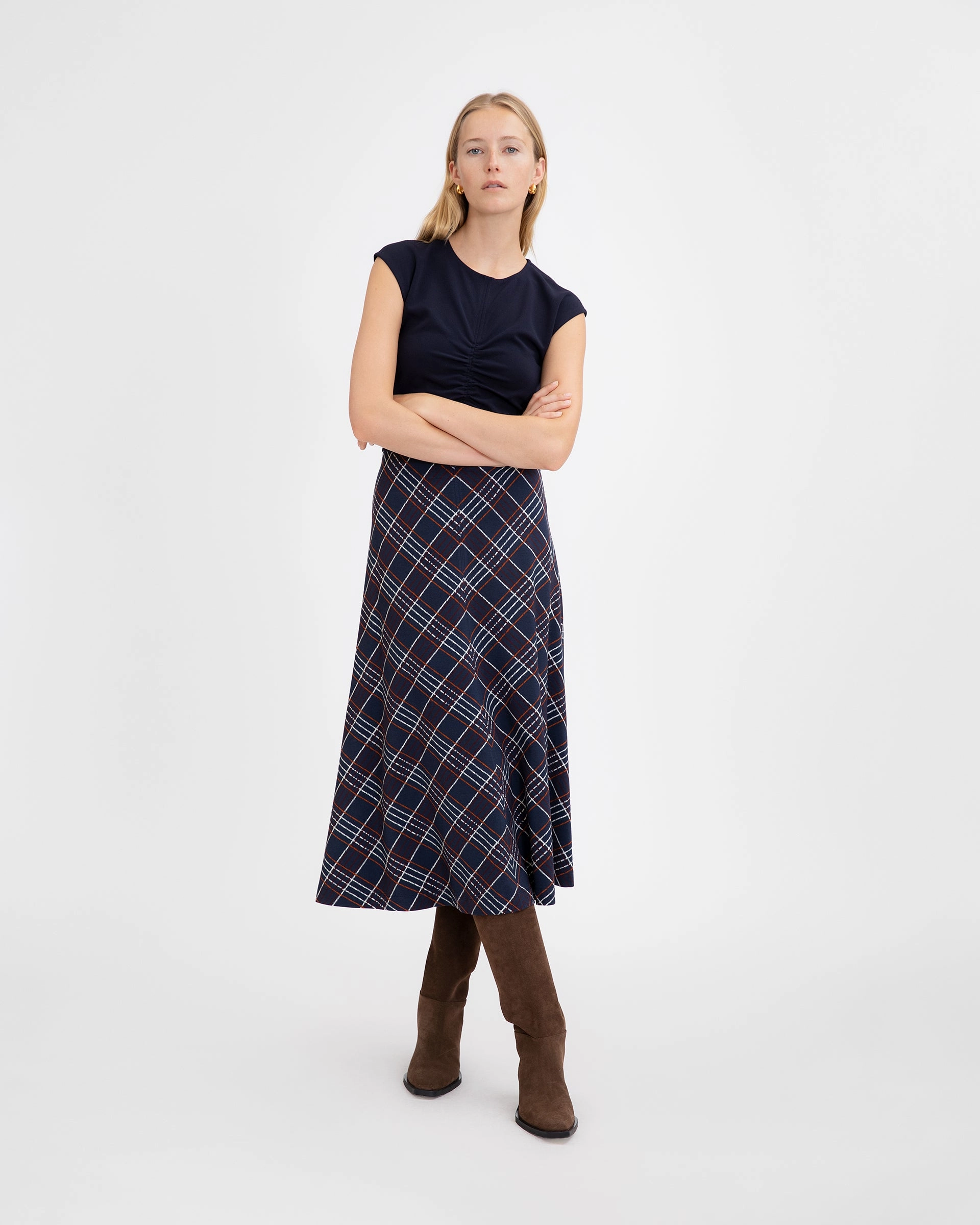 Betty Top Sweat Absorbing Lining Layered Collar