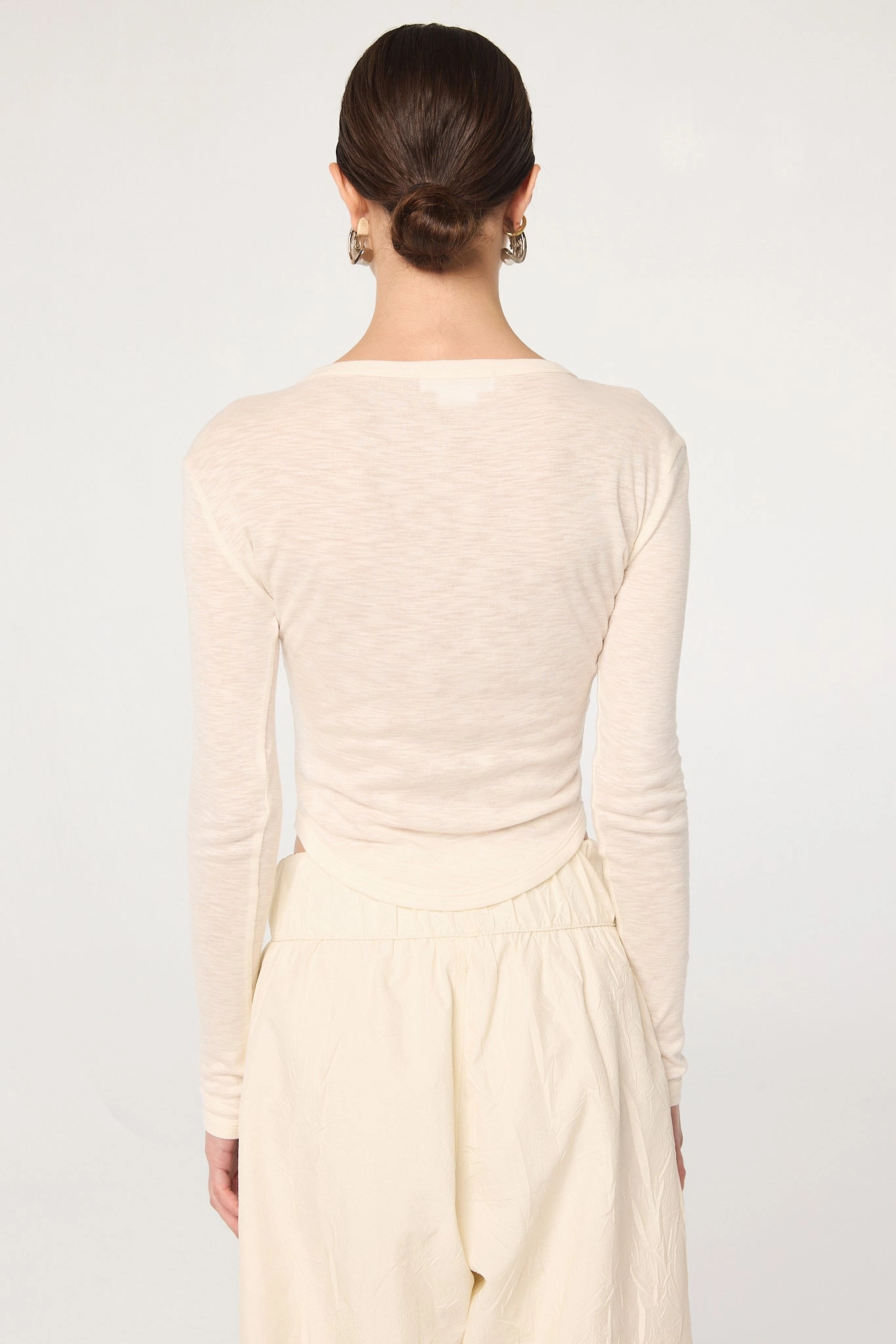 SIMON LONGSLEEVE SLUB Printed T-shirt Pocket Reinforcement