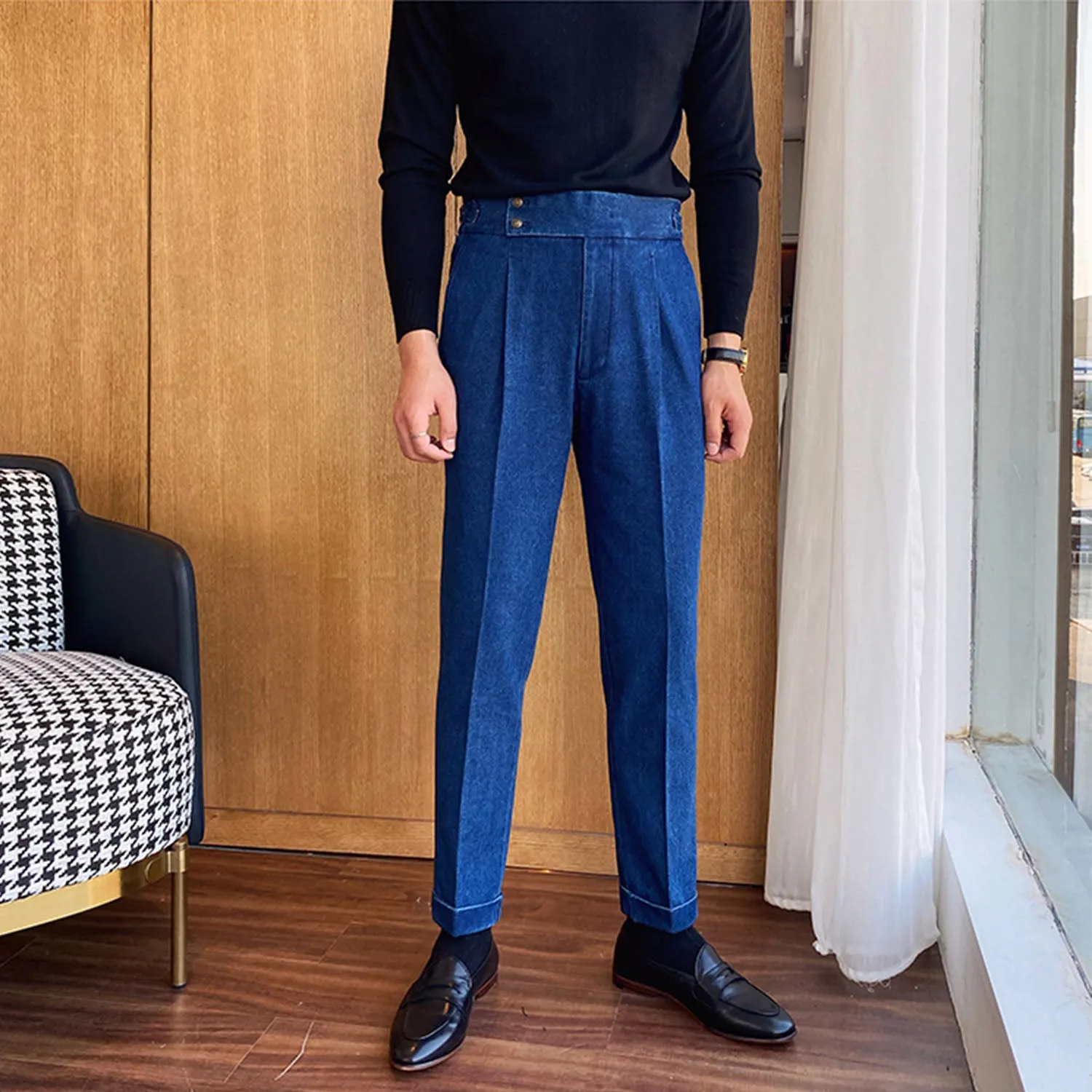 xiangtuibao - Gentleman casual business denim trousers