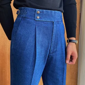 xiangtuibao - Gentleman casual business denim trousers