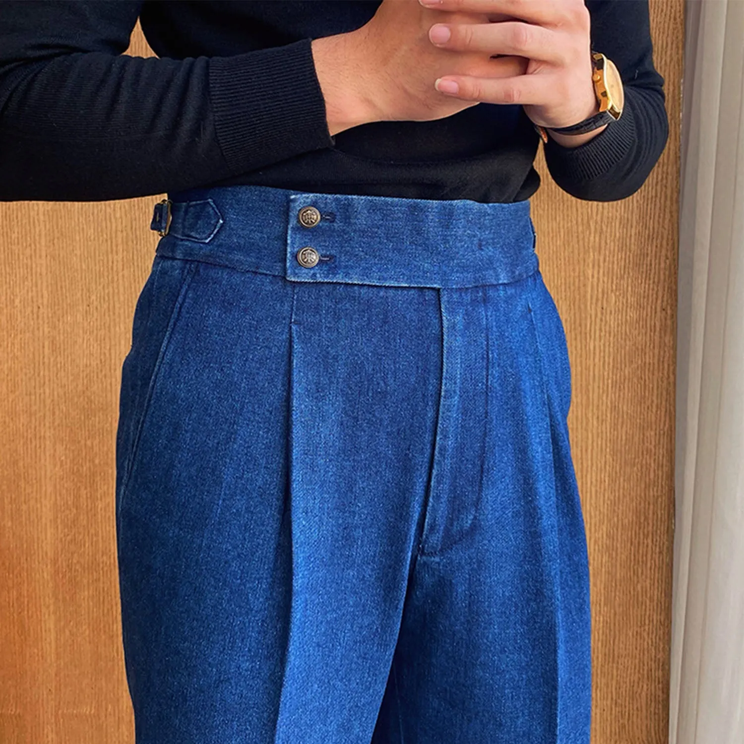 xiangtuibao - Gentleman casual business denim trousers