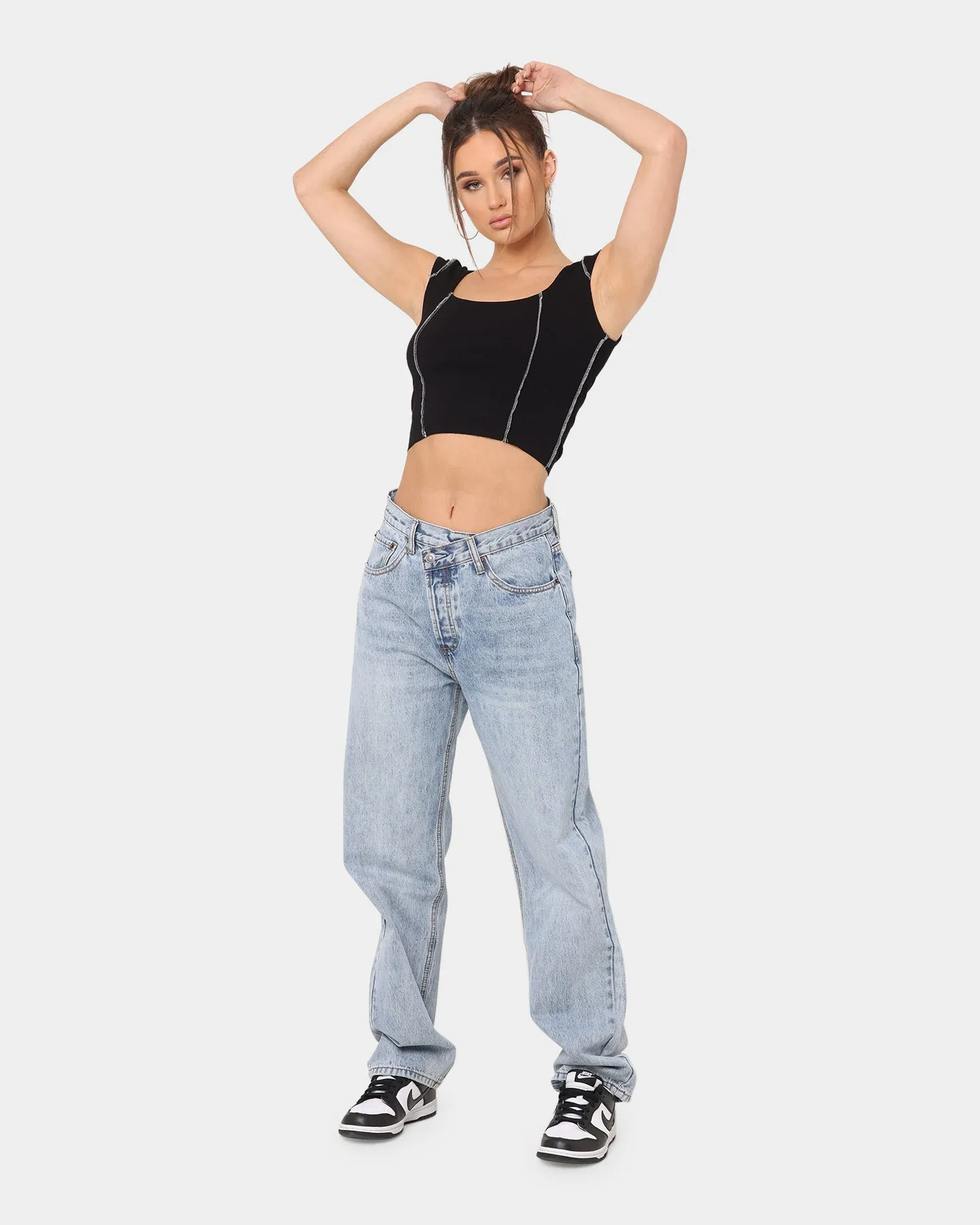 XXIII Women's Coco Asymmetric Jeans Light Blue