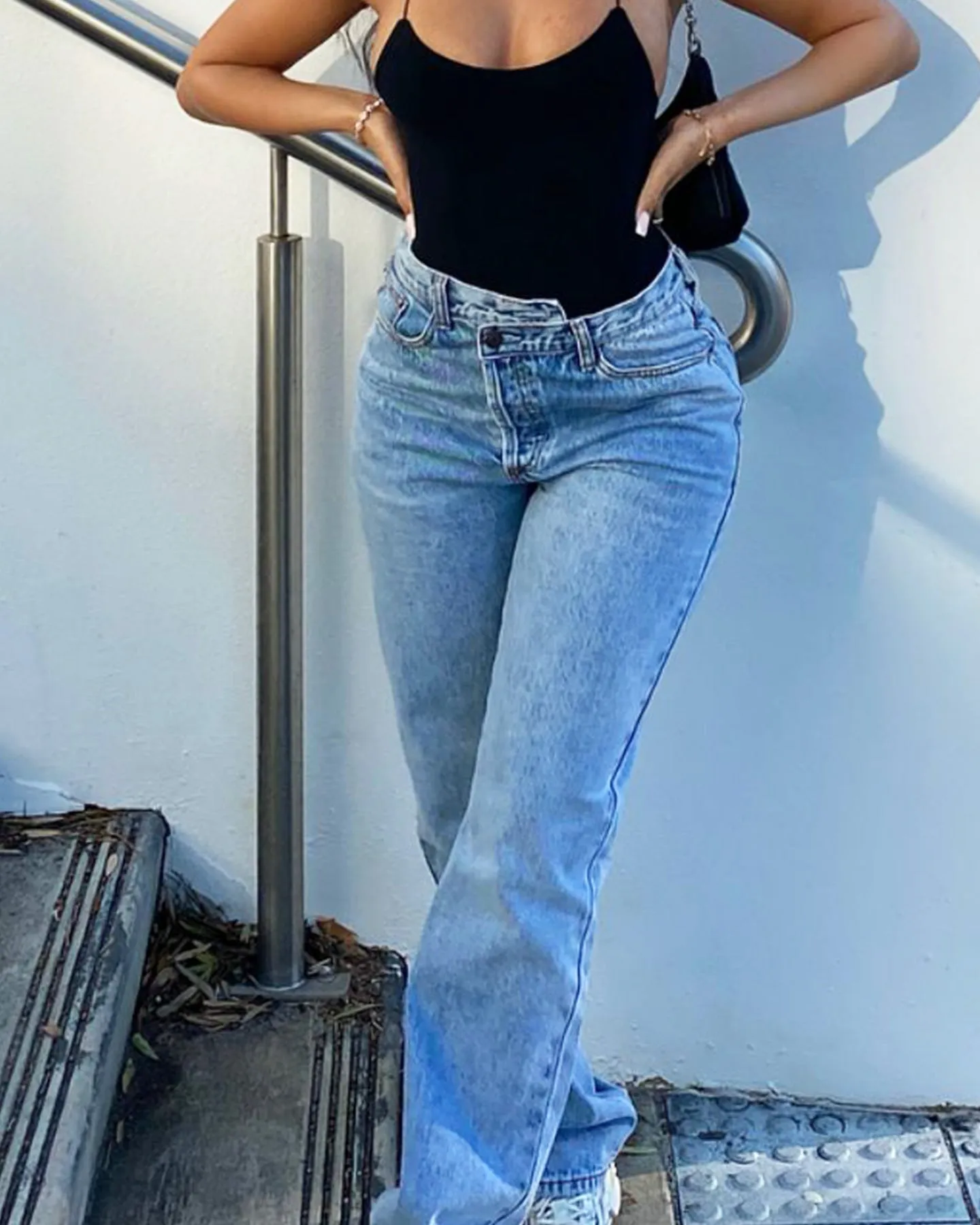 XXIII Women's Coco Asymmetric Jeans Light Blue