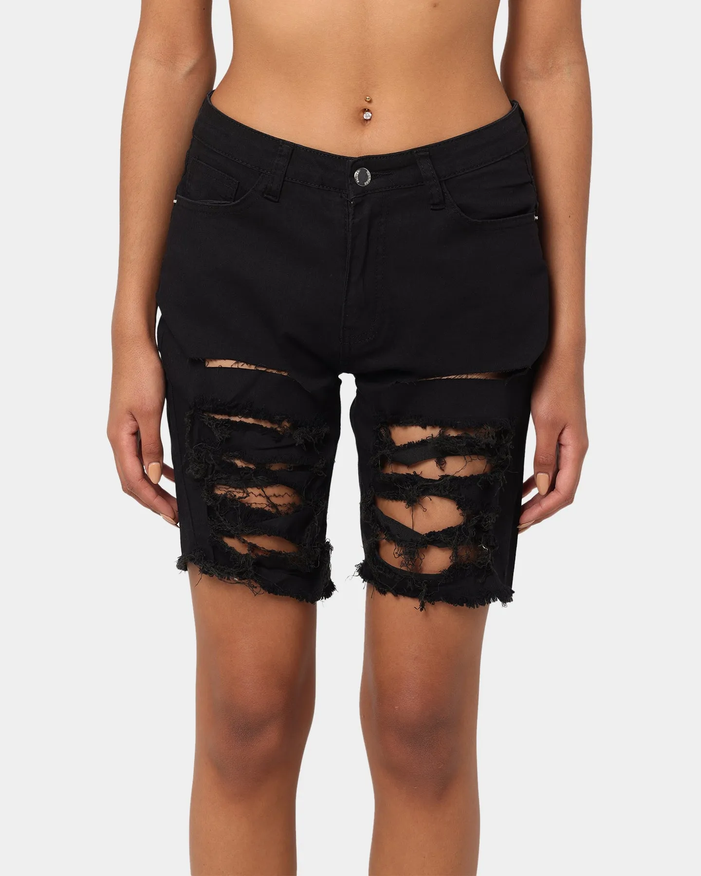 XXIII Women's Sugar Distressed Denim Short Black