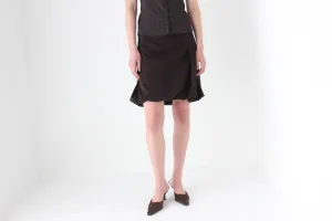 Y2K Chocolate Bubble Hem Mini Skirt