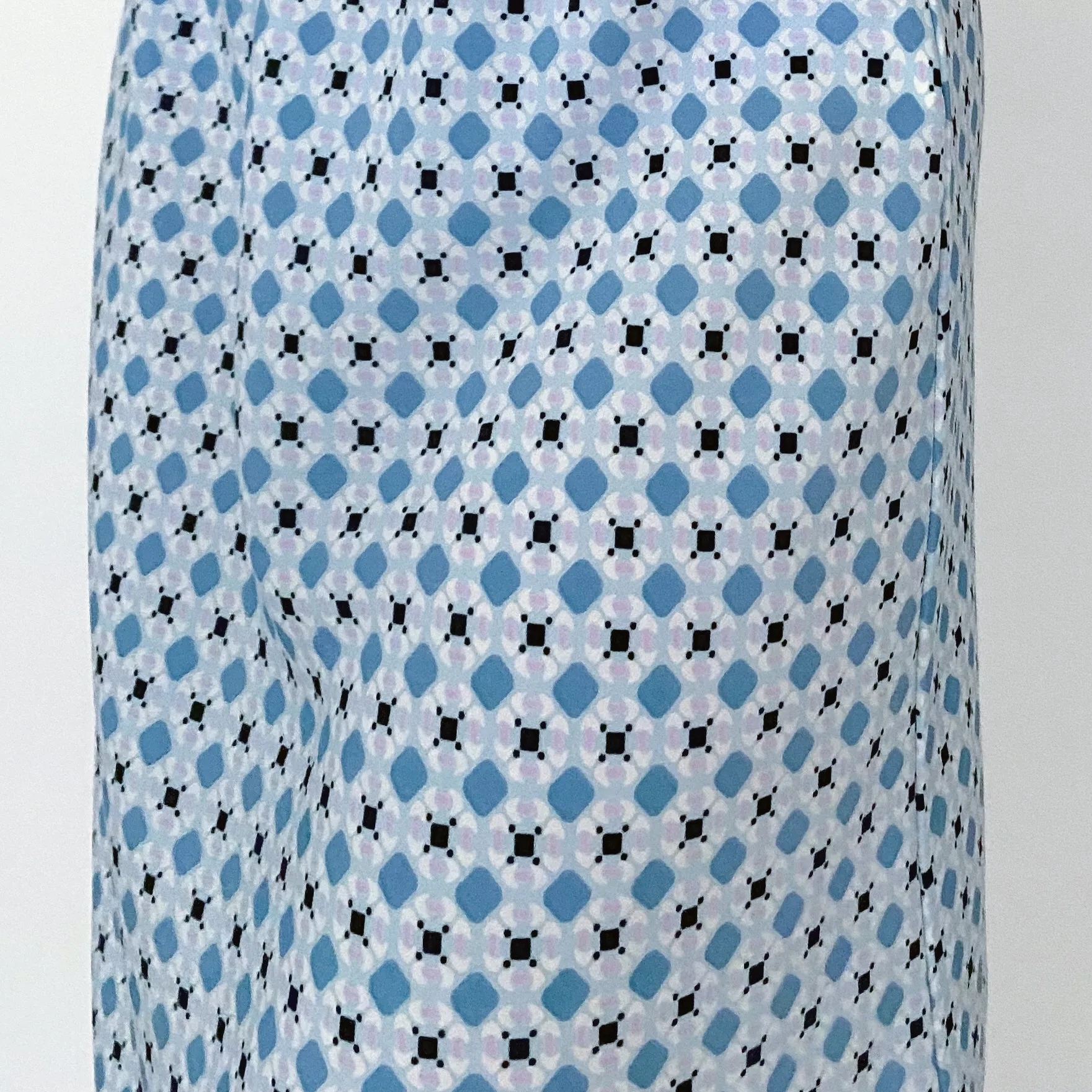 Y2K Midi Skirt in Blue Dot Print