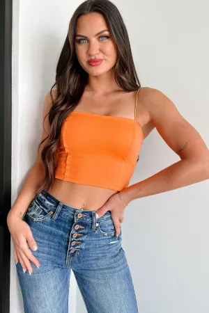 Four Way Stretch Yani Square Neck Tank Top (Orange)