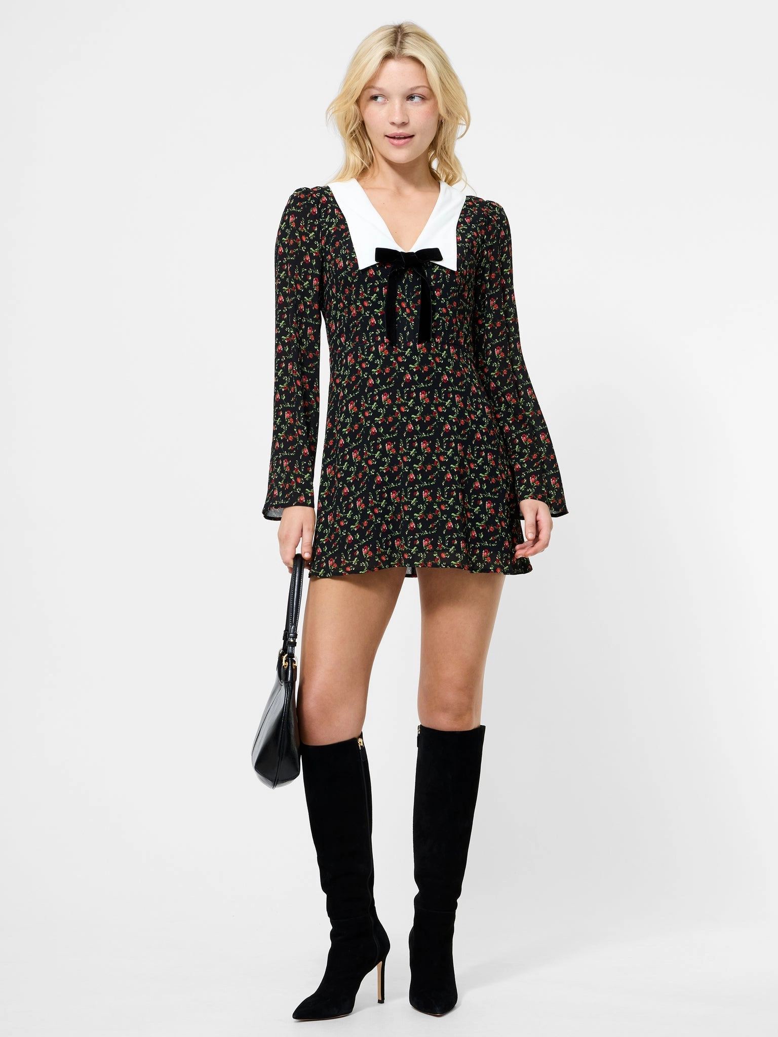 YASMIN CREPE COLLARED MINI DRESS Formal Occasion
