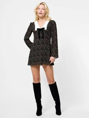 YASMIN CREPE COLLARED MINI DRESS Cool Movement Silky Shape
