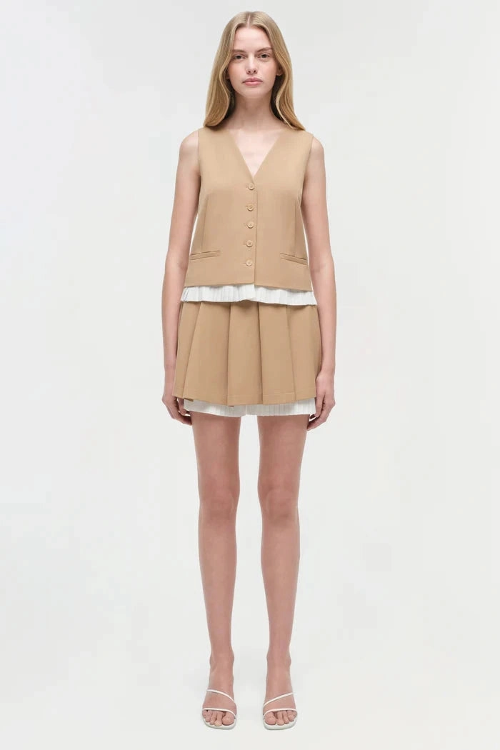Biodegradable material FrayResistant Fabric Laiken Vest Camel