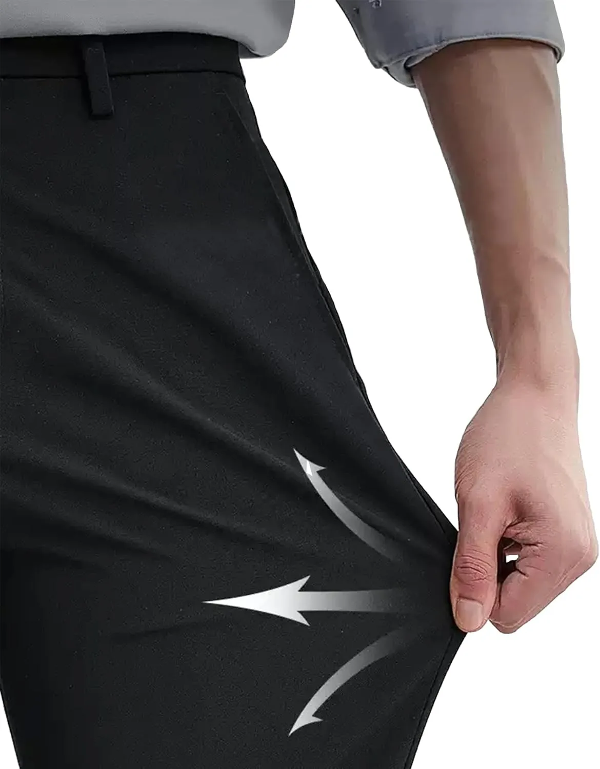 YUCENFU Men's Slim Fit 4-Way Stretch Pant Flat Front Flex Comfy Mens Business Casual Pants