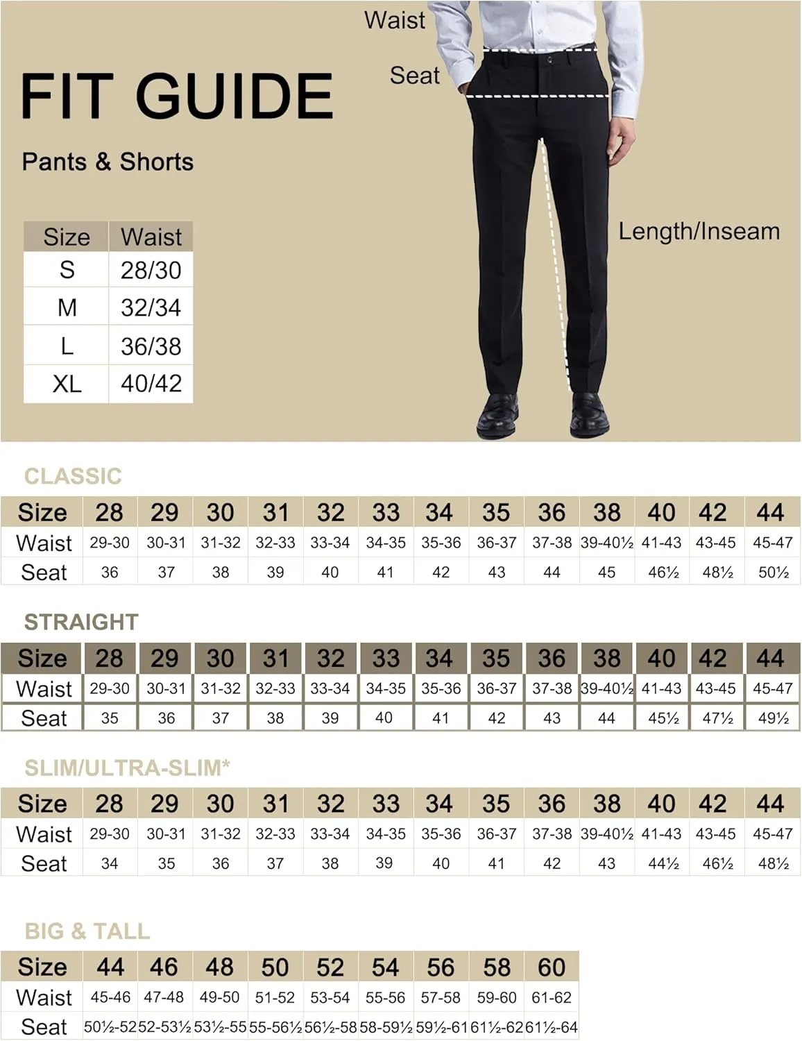 YUCENFU Men's Slim Fit 4-Way Stretch Pant Flat Front Flex Comfy Mens Business Casual Pants