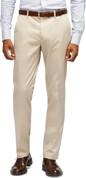 YUCENFU Men's Slim Fit Flat Front Dress Pant Expandable Waist Fashion Colored Tapered Slacks