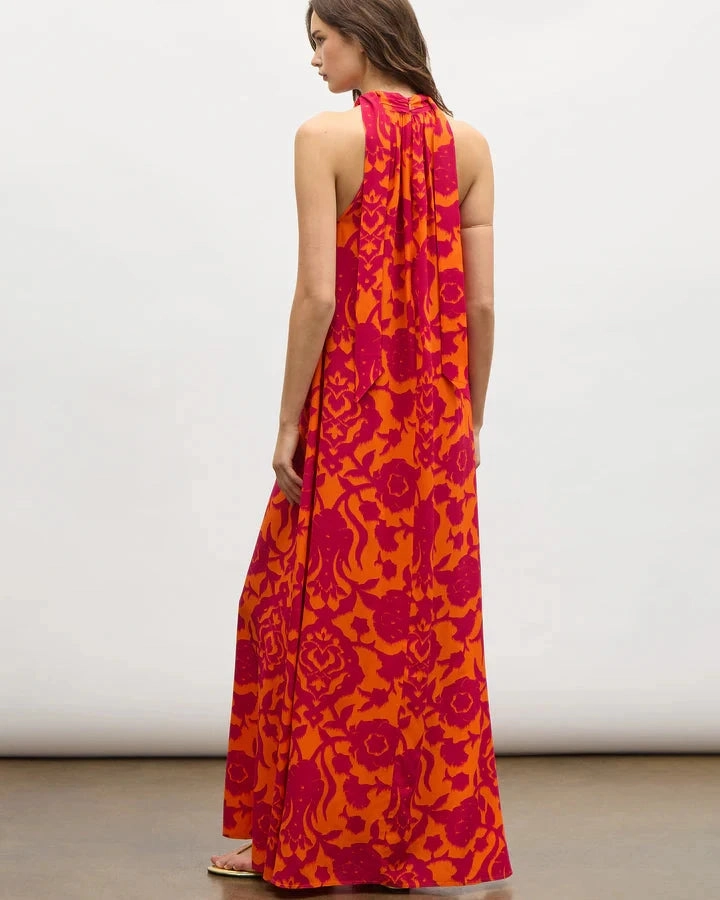 Sleek Outline Cool Movement Yvette Dress Caspian Garden Spice Orange