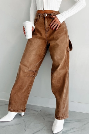Flexible Motion Zander Utility Baggy Jeans (Brown)