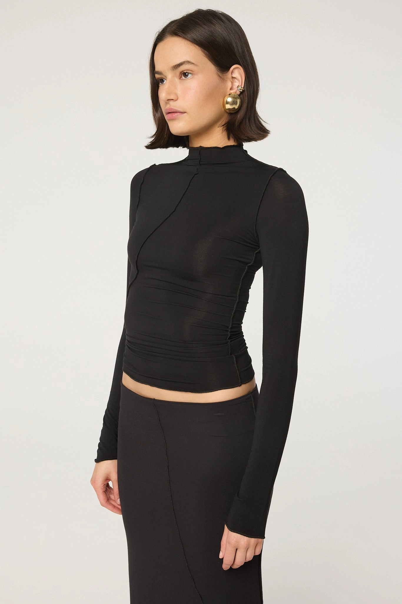 ZANE TOP Ribbed Hem Thermal Insulation