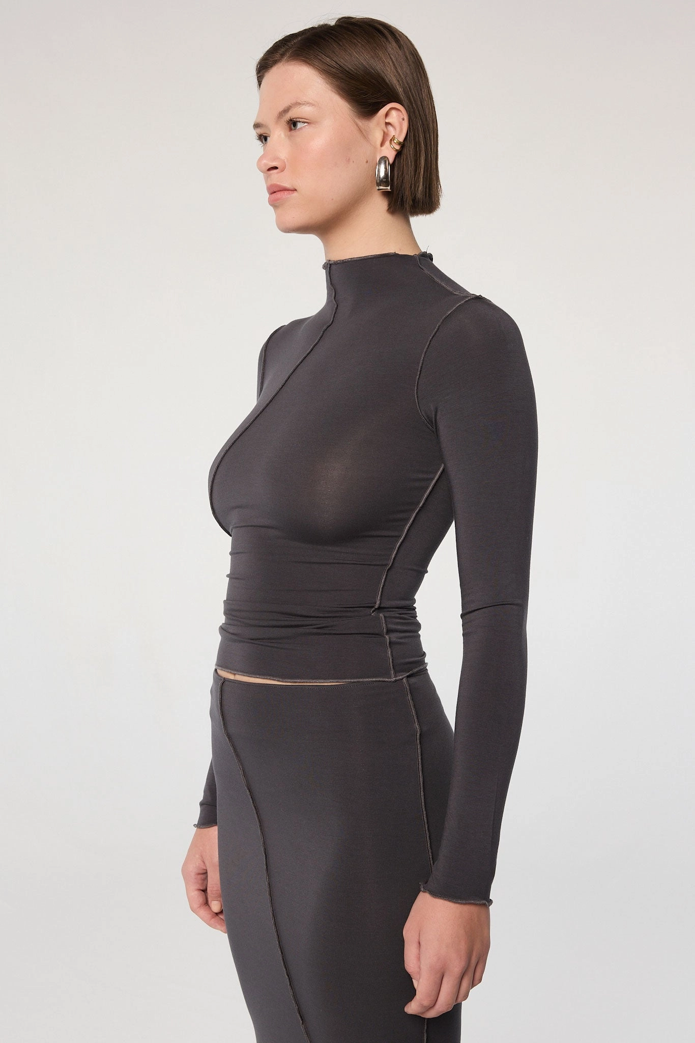 ZANE TOP Elasticated Trim RecycledPolyesterBlend