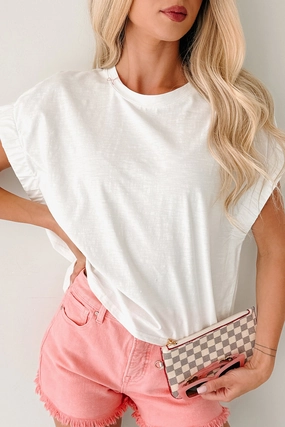 PocketDetails Quietly That Girl Elastic Sleeve Top (Off White)