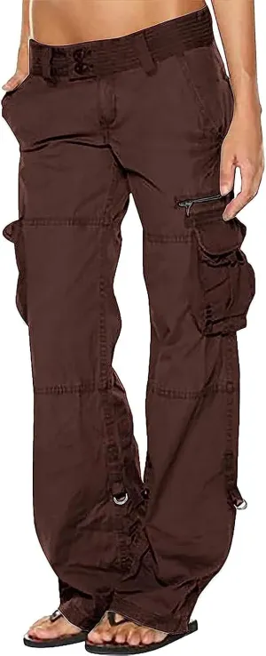 ZOCAVIA Womens Utility Work Pants-Plus Size Cargo Pants with Pockets Baggy Military Combat Pants Colored Jeans for Women 2024